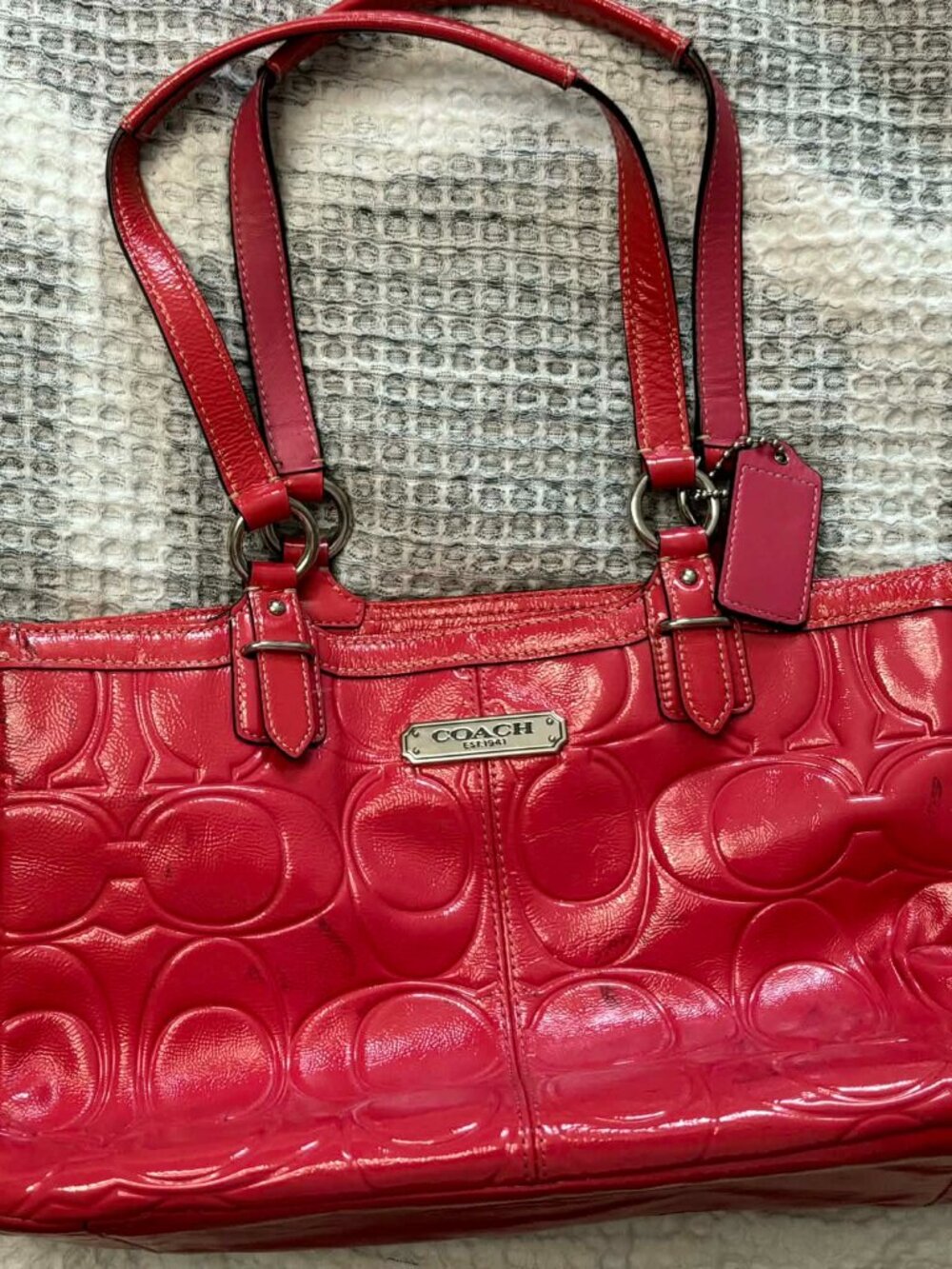Red COACH Tote Bag